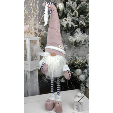 Іграшка м'яка Гном 75см пудровий скандинавський, різдвяний ельф, санта-клаус новорічний