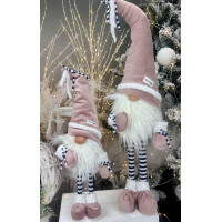 Іграшка м'яка Гном скандинавський 50см пудровий, різдвяний ельф