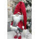 Іграшка мягка новорічна Гном скандинавський 65см в окулярах червоний 