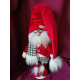Іграшка мягка новорічна Гном скандинавський 65см в окулярах червоний 
