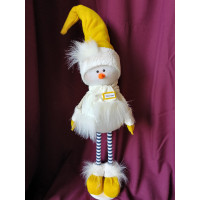 Іграшка м'яка Сніговик 75см на ніжках, декор новорічний