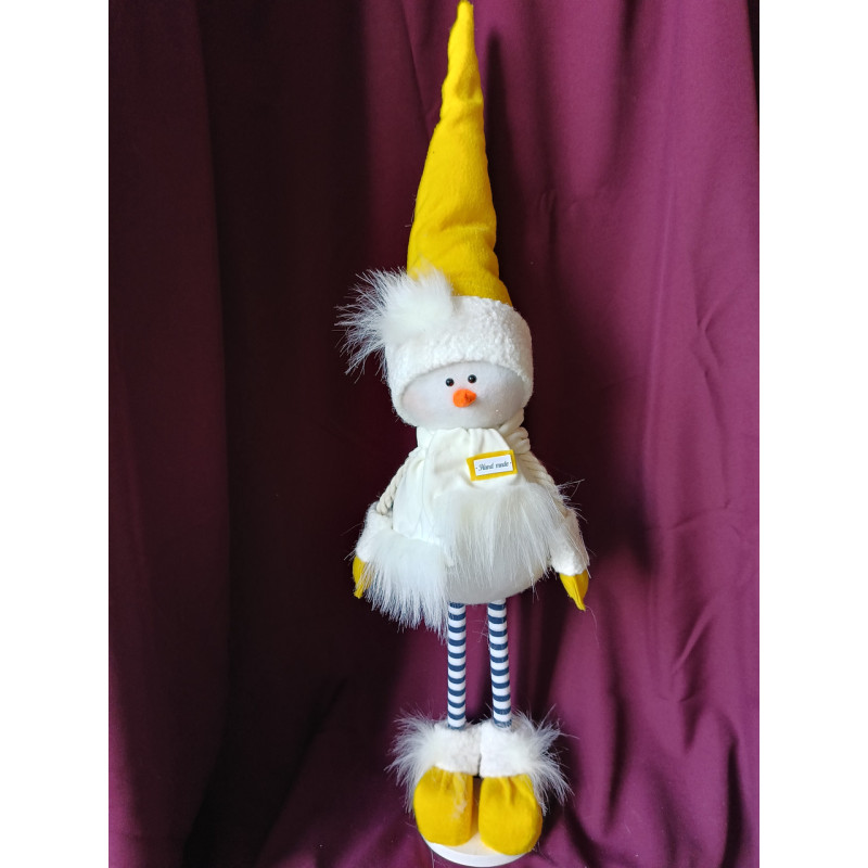 Іграшка м'яка Сніговик 75см на ніжках, декор новорічний