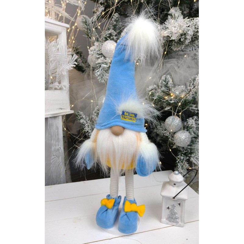 Іграшка м'яка Патріотичний гном 75см, новорічний ельф скандинавський