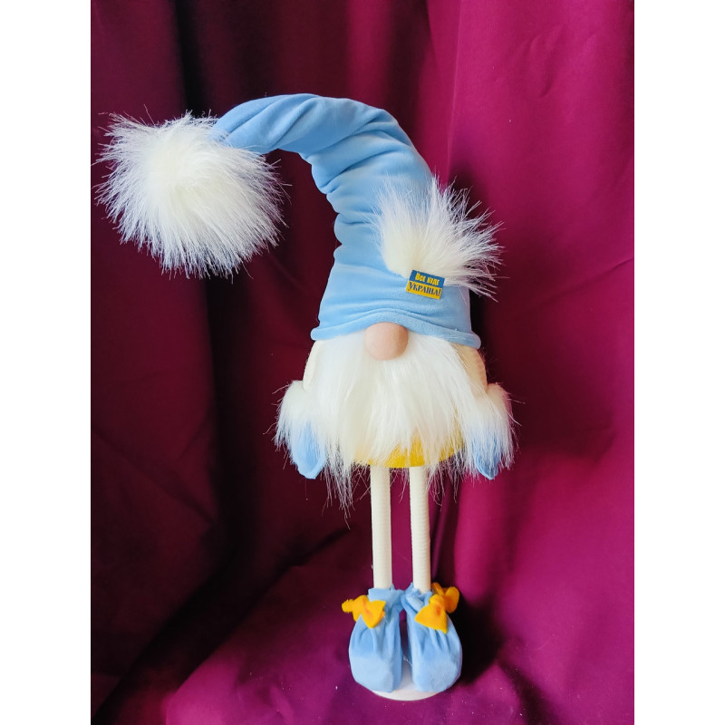 Іграшка м'яка Патріотичний гном 75см, новорічний ельф скандинавський