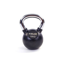 Гиря обрезиненная York на 16 кг с хромированной ручкой ТА-5162-16