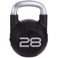 Гиря PU с хромированной ручкой Кроссфит Zelart TA-2681-28 28кг (MD2220-28) (PU, черный)