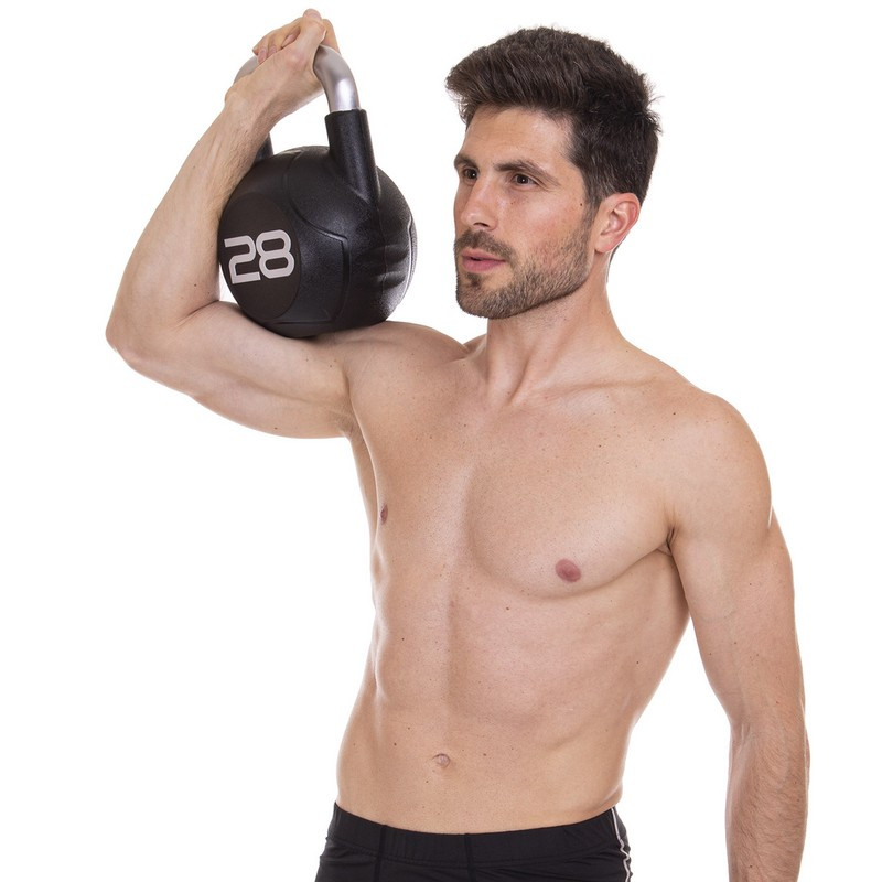 Гиря PU с хромированной ручкой Кроссфит Zelart TA-2681-28 28кг (MD2220-28) (PU, черный)