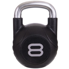Гиря PU с хромированной ручкой Кроссфит Zelart TA-2681-8 8кг (MD2220-8) (PU, черный)