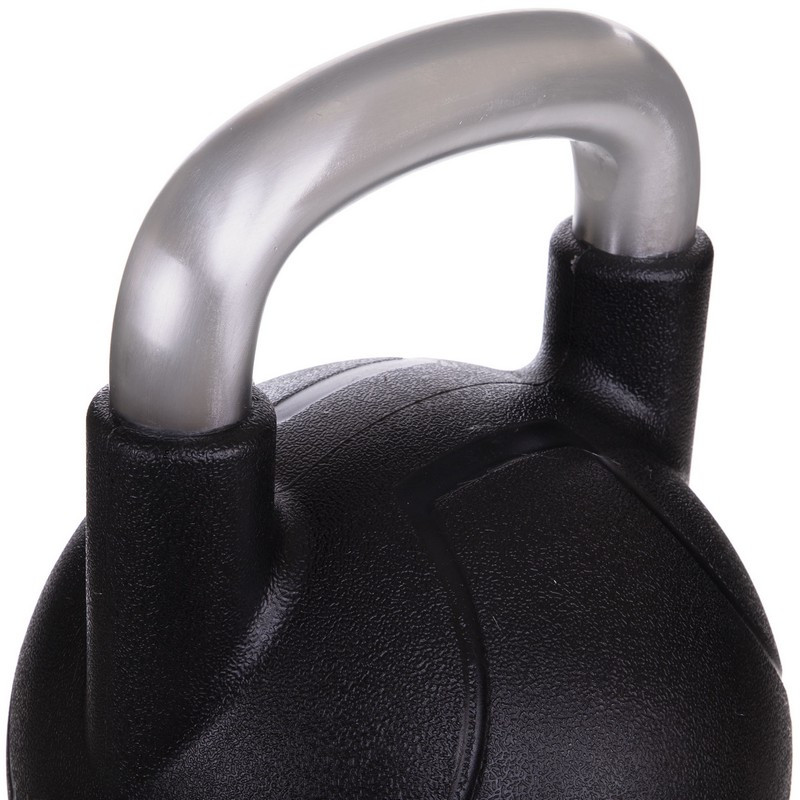 Гиря PU с хромированной ручкой Кроссфит Zelart TA-2681-8 8кг (MD2220-8) (PU, черный)