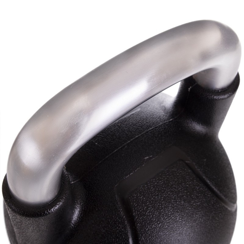 Гиря PU с хромированной ручкой Кроссфит Zelart TA-2681-8 8кг (MD2220-8) (PU, черный)