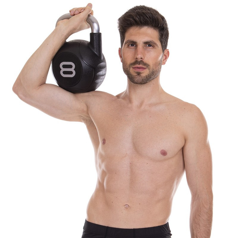 Гиря PU с хромированной ручкой Кроссфит Zelart TA-2681-8 8кг (MD2220-8) (PU, черный)