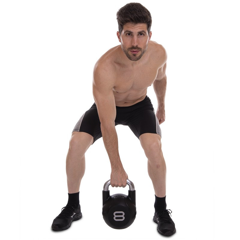 Гиря PU с хромированной ручкой Кроссфит Zelart TA-2681-8 8кг (MD2220-8) (PU, черный)