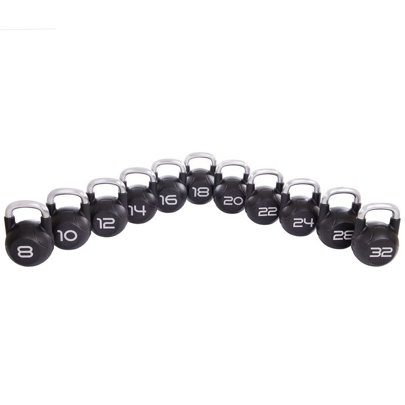 Гиря PU с хромированной ручкой Кроссфит Zelart TA-2681-8 8кг (MD2220-8) (PU, черный)