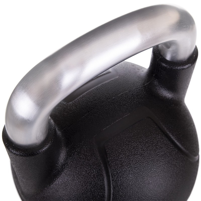 Гиря PU с хромированной ручкой Кроссфит Zelart TA-2681-20 20кг (MD2220-20) (PU, черный)