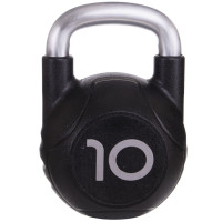 Гиря PU с хромированной ручкой Кроссфит Zelart TA-2681-10 10кг (MD2220-10) (PU, черный)