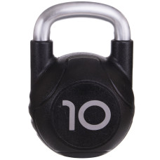 Гиря PU с хромированной ручкой Кроссфит Zelart TA-2681-10 10кг (MD2220-10) (PU, черный)