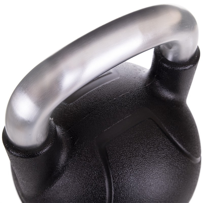 Гиря PU с хромированной ручкой Кроссфит Zelart TA-2681-10 10кг (MD2220-10) (PU, черный)