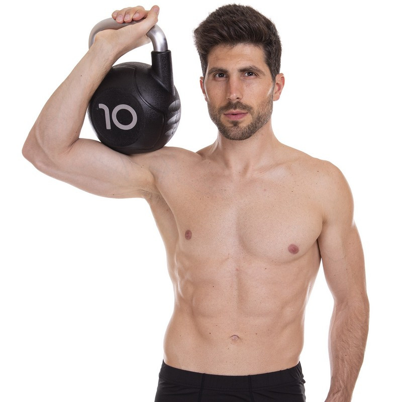 Гиря PU с хромированной ручкой Кроссфит Zelart TA-2681-10 10кг (MD2220-10) (PU, черный)