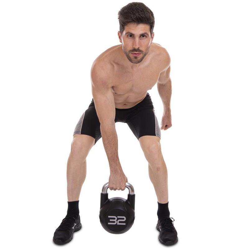 Гиря PU с хромированной ручкой Кроссфит Zelart TA-2681-32 32кг (MD2220-32) (PU, черный)