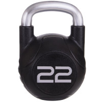 Гиря PU с хромированной ручкой Кроссфит Zelart TA-2681-22 22кг (MD2220-22) (PU, черный)