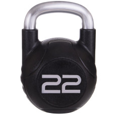 Гиря PU с хромированной ручкой Кроссфит Zelart TA-2681-22 22кг (MD2220-22) (PU, черный)