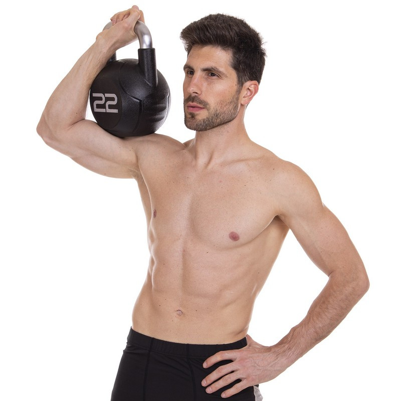 Гиря PU с хромированной ручкой Кроссфит Zelart TA-2681-22 22кг (MD2220-22) (PU, черный)