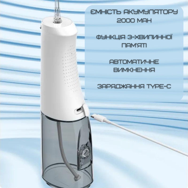 Беспроводной Ирригатор Для Зубов 4 Режима Портативный Дорожный Уход за Полостью Рта Водонепроницаемый 300 мл NiceFeel FC5090