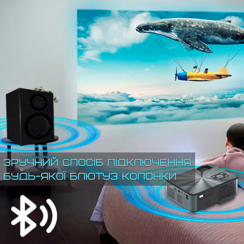 Портативный Проектор Android 9.0 Full HD 1920*1080 P + WIFI + Bluetooth с Динамиками 3200 Lumen Мини LED Проектор Домашний Cheerlux C9Pro