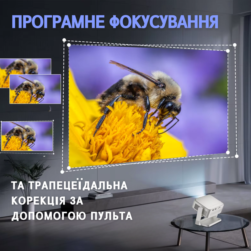 Портативний WIFI Міні LED Проектор 2800 Lumen + Bluetooth з Динаміком та Підставкою 2 Режими та Screen Mirroring Cheerlux C6B