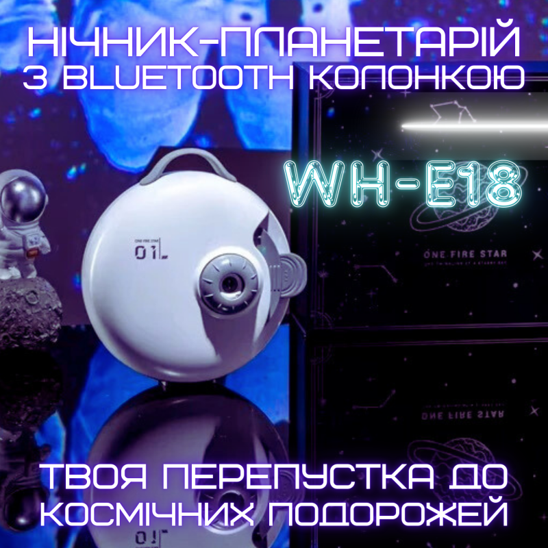 Беспроводной Проектор Ночник Планетарий Настольный на Аккумуляторе 32 Слайда для Детей и Взрослых
