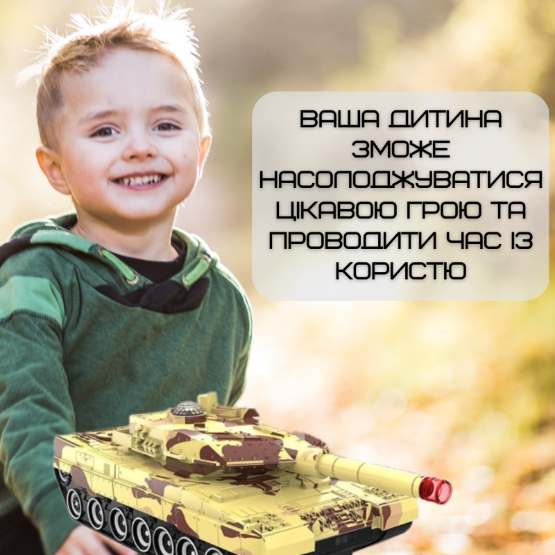 Танк Трансформер Іграшка Робот на Пульті Радіокерування зі Світловими та Звуковими Ефектами + Обертання на 360 ° з Акумулятором Combuy