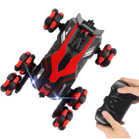 Швидкісна Машинка Перевертень на Радіокеруванні з LED Підсвічуванням + Демо Режим Трюкова Машинка на Акумуляторі LAZER Червона