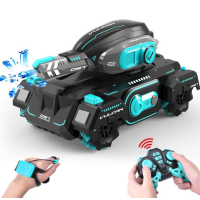 Іграшка Танк з Браслетом та Пультом Управління на Орбізах з Акумулятором + LED Підсвічування + Музика + Демо Режим Радіокерований Танк Всюдихід з Гелієвими Кульками Stunt Car Чорний