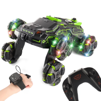 Трюкова Машинка Перевертень з Годинником та Пультом Управління Всюдихід Позашляховик з Паром Музикою та LED Підсвічуванням + Обертання на 360° Демо Режим та Дрифт Stunt Car JC03