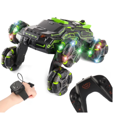 Трюкова Машинка Перевертень з Годинником та Пультом Управління Всюдихід Позашляховик з Паром Музикою та LED Підсвічуванням + Обертання на 360° Демо Режим та Дрифт Stunt Car JC03