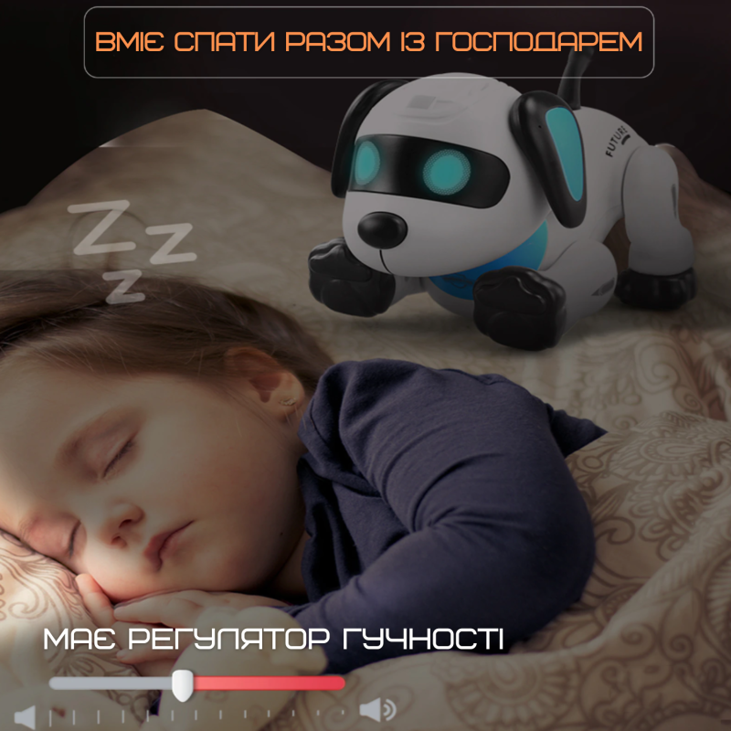 Игрушка Собака на Радиоуправлении с Режимом Программирования Интерактивный Робот Пёс Трюковый со Светом и Звуком на Аккумуляторе Белый