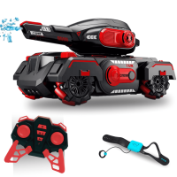 Детский Танк на Радиоуправлении Stunt Car с Запуском Орбизов Управление Жестами и Пультом + Свет Музыка и LED Подсветка Игрушка для Мальчиков и Девочек для Дома и Улицы Синий