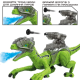 Игрушка Динозавр Радиоуправляемый с Паровым Эффектом Интерактивный Робот на Аккумуляторе со Светом и Звуком Велоцираптор Зеленый 52 см