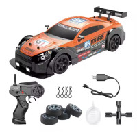 Велика Гоночна Машинка для Дріфту Nissan GT-R на Акумуляторі та Пульті Управління з Паром і LED Підсвічуванням RC Race 4WD 28 см