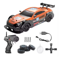 Велика Гоночна Машинка для Дріфту Nissan GT-R на Акумуляторі та Пульті Управління з Паром і LED Підсвічуванням RC Race 4WD 28 см