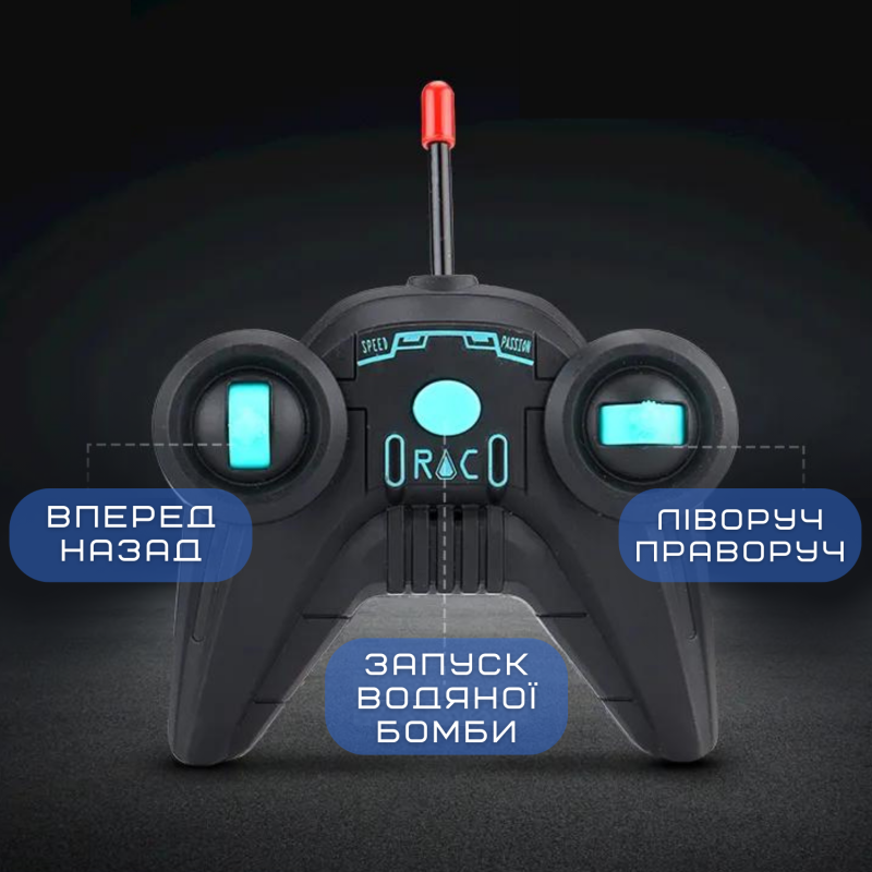 Гоночная Машинка Скоростная на Пульте Управления с Шариками Орбиз и LED Подсветкой на Аккумуляторе Синяя