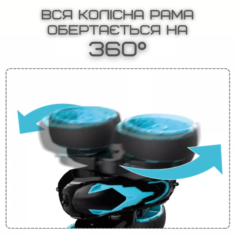 Швидкісна Машинка Перевертень на Радіокеруванні з LED Підсвічуванням і Обертовим Корпусом Трюкова Машинка на Акумуляторі MKB Fancy Flip