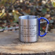 Металлическая чашка 250 мл с карабином и гравировкой - паляниця
