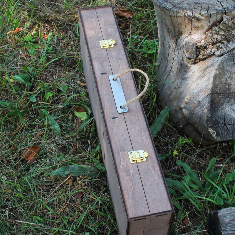 Набор для гриля и барбекю "Кедр" в кейсе из фанеры