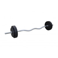 Штанга с обрезиненными дисками W-образная 30 кг