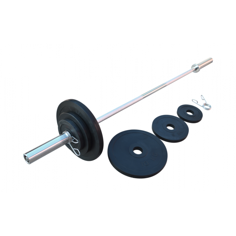 Штанга олимпийская 240 кг c обрезиненными металлическими дисками RN-Sport