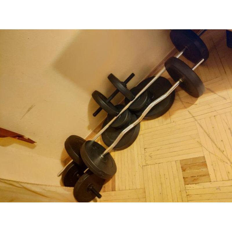 Штанга разборная W-образная Rn-Sport 20 кг с пластиковым покрытием