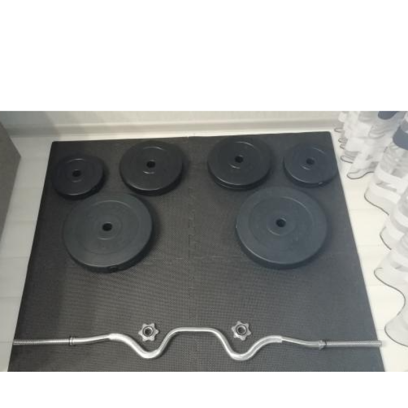 Штанга разборная W-образная Rn-Sport 20 кг с пластиковым покрытием