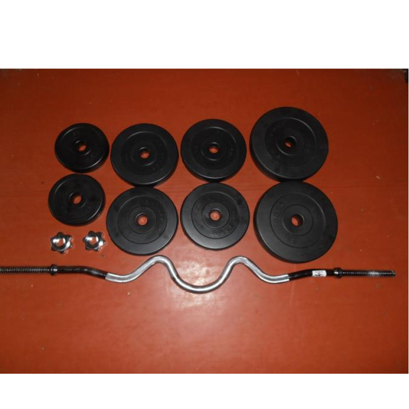 Штанга разборная W-образная Rn-Sport 20 кг с пластиковым покрытием