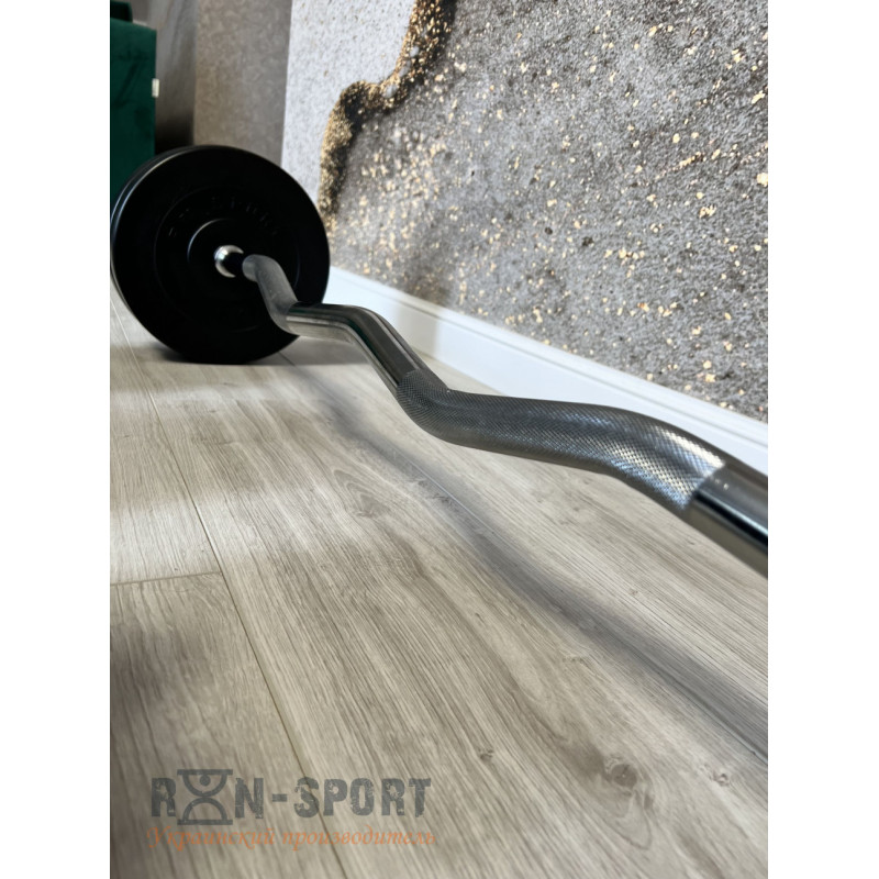 Штанга W-образная на 25 кг и две гантели по 16 кг + перчатки